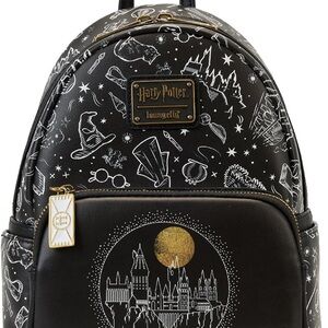 Loungefly Black and Gold Harry Potter Backpack